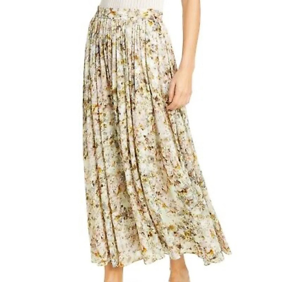 Co Collections Floral Jacquard Midi Flare Skirt Garden Print - Picture 3 of 6